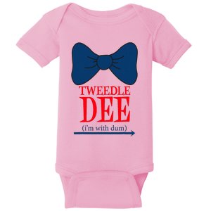 Tweedle Dee I_m With Dum Lazy Couple Halloween Costumes Baby Bodysuit