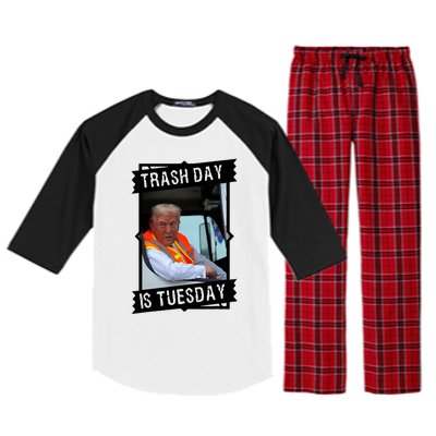 Trash Day Is Tuesday Trump Garbage Truck Love America Raglan Sleeve Pajama Set