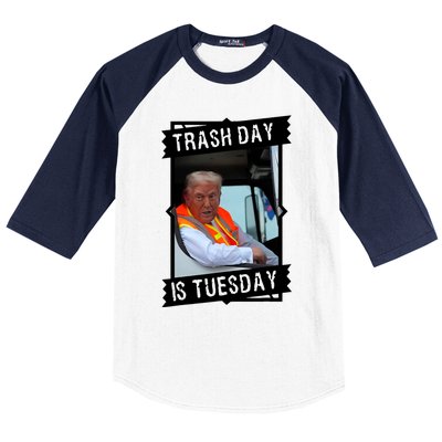 Trash Day Is Tuesday Trump Garbage Truck Love America Baseball Sleeve Shirt