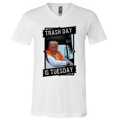 Trash Day Is Tuesday Trump Garbage Truck Love America V-Neck T-Shirt