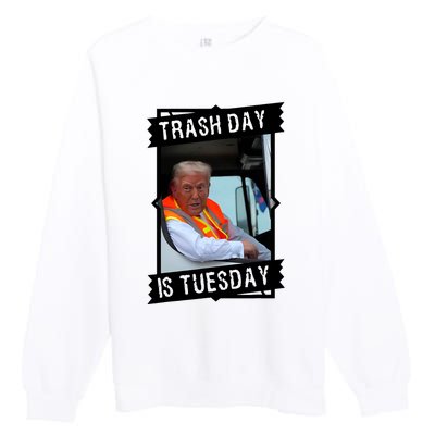 Trash Day Is Tuesday Trump Garbage Truck Love America Premium Crewneck Sweatshirt