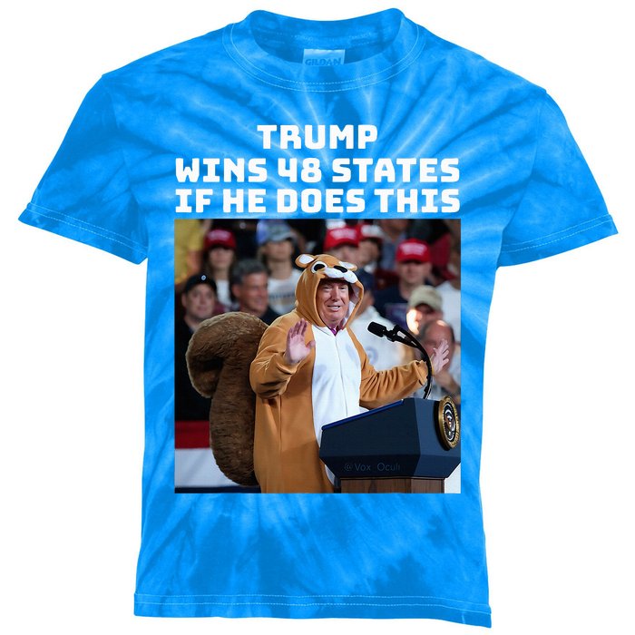 Trump Dress In Honor Of Peanut The Squirrel Kids Tie-Dye T-Shirt