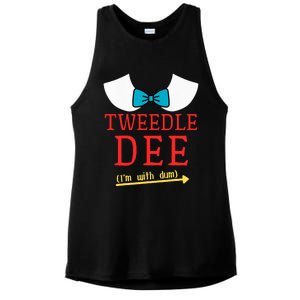 Tweedle Dee IM With Dum Couple & Friends Funny Lazy Costume Ladies PosiCharge Tri-Blend Wicking Tank