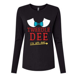 Tweedle Dee IM With Dum Couple & Friends Funny Lazy Costume Womens Cotton Relaxed Long Sleeve T-Shirt