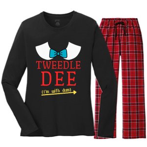 Tweedle Dee IM With Dum Couple & Friends Funny Lazy Costume Women's Long Sleeve Flannel Pajama Set 