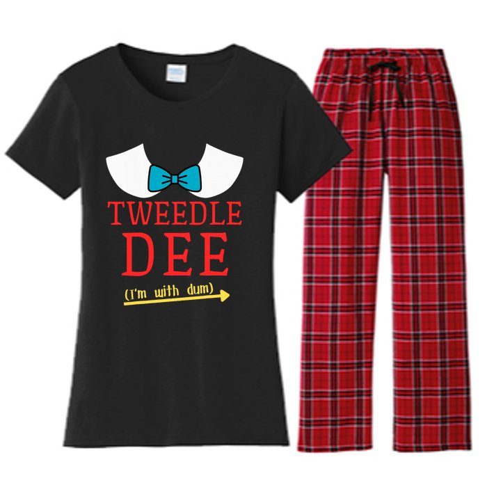 Tweedle Dee IM With Dum Couple & Friends Funny Lazy Costume Women's Flannel Pajama Set