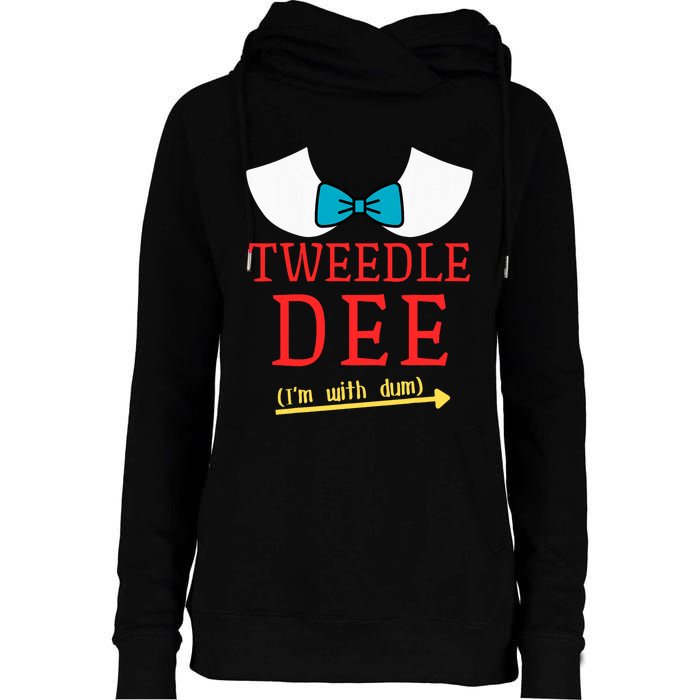 Tweedle Dee IM With Dum Couple & Friends Funny Lazy Costume Womens Funnel Neck Pullover Hood