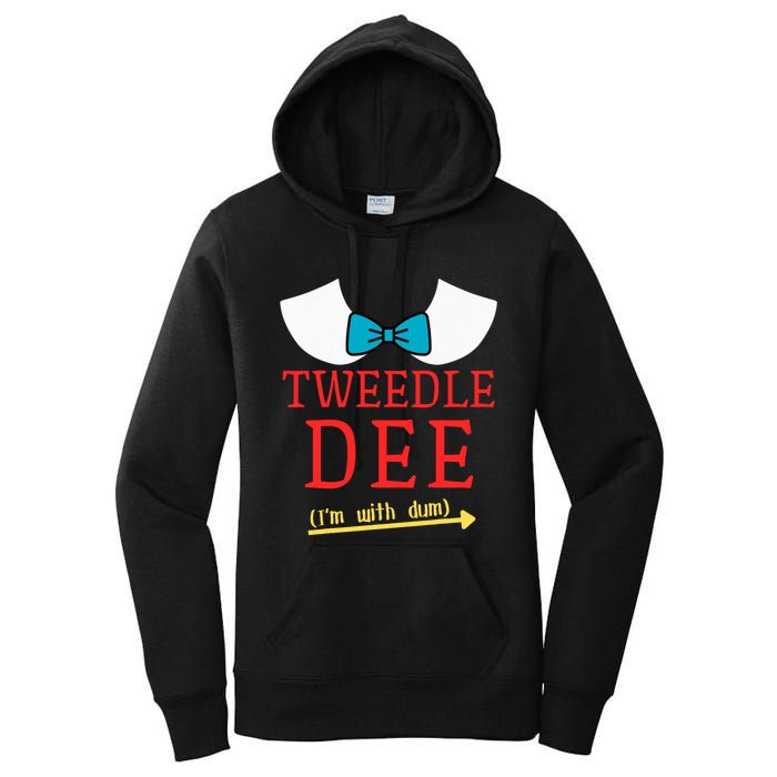 Tweedle Dee IM With Dum Couple & Friends Funny Lazy Costume Women's Pullover Hoodie