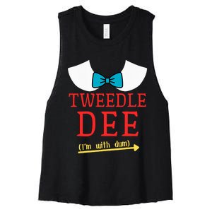 Tweedle Dee IM With Dum Couple & Friends Funny Lazy Costume Women's Racerback Cropped Tank