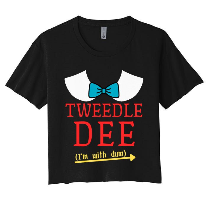 Tweedle Dee IM With Dum Couple & Friends Funny Lazy Costume Women's Crop Top Tee