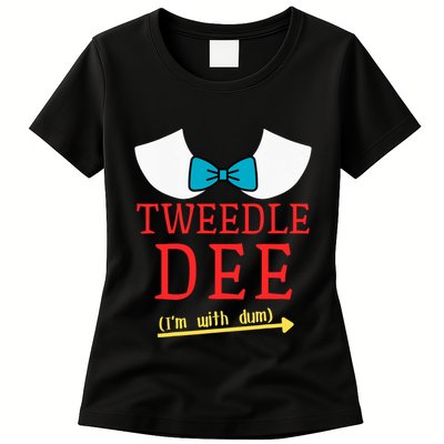 Tweedle Dee IM With Dum Couple & Friends Funny Lazy Costume Women's T-Shirt