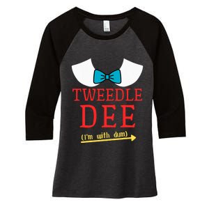 Tweedle Dee IM With Dum Couple & Friends Funny Lazy Costume Women's Tri-Blend 3/4-Sleeve Raglan Shirt