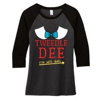 Tweedle Dee IM With Dum Couple & Friends Funny Lazy Costume Women's Tri-Blend 3/4-Sleeve Raglan Shirt