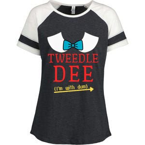 Tweedle Dee IM With Dum Couple & Friends Funny Lazy Costume Enza Ladies Jersey Colorblock Tee