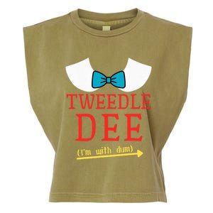 Tweedle Dee IM With Dum Couple & Friends Funny Lazy Costume Garment-Dyed Women's Muscle Tee