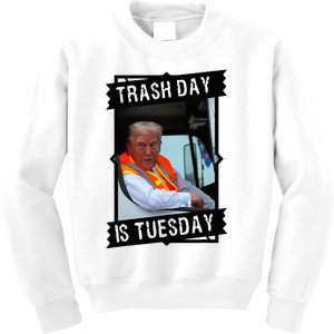 Trash Day Is Tuesday Trump Garbage Truck Love America Kids Sweatshirt