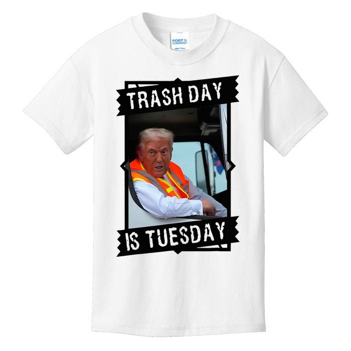 Trash Day Is Tuesday Trump Garbage Truck Love America Kids T-Shirt