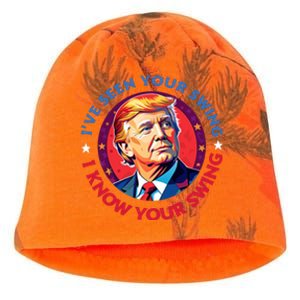 Trump Debate I’Ve Seen Your Swing I Know Your Swing Trump 2024 Quote Kati - Camo Knit Beanie