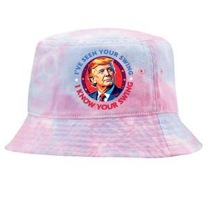 Trump Debate I’Ve Seen Your Swing I Know Your Swing Trump 2024 Quote Tie-Dyed Bucket Hat