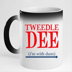 Tweedle Dee IM With Dum Lazy Couple Halloween 11oz Black Color Changing Mug