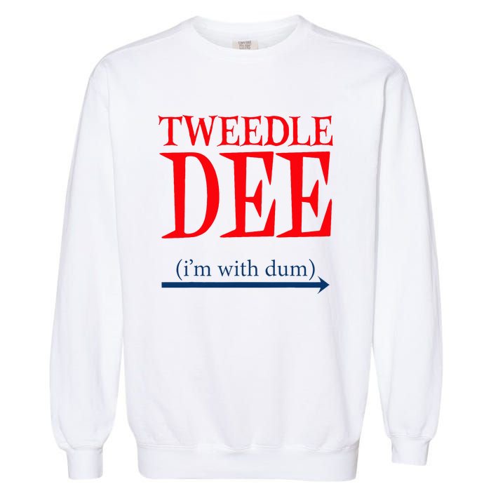 Tweedle Dee IM With Dum Lazy Couple Halloween Garment-Dyed Sweatshirt