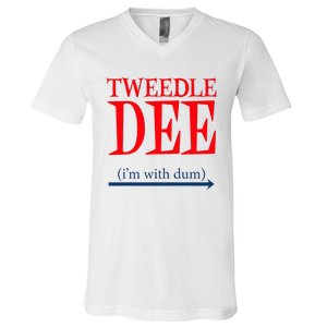 Tweedle Dee IM With Dum Lazy Couple Halloween V-Neck T-Shirt