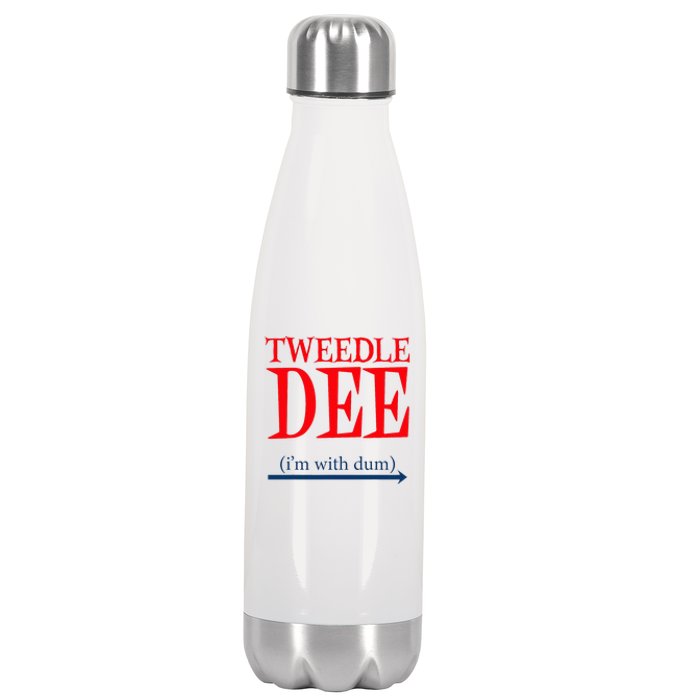 Tweedle Dee IM With Dum Lazy Couple Halloween Stainless Steel Insulated Water Bottle