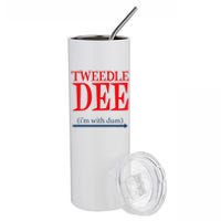 Tweedle Dee IM With Dum Lazy Couple Halloween Stainless Steel Tumbler