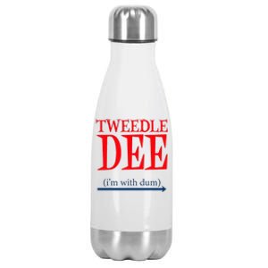 Tweedle Dee IM With Dum Lazy Couple Halloween Stainless Steel Insulated Water Bottle