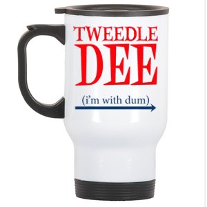 Tweedle Dee IM With Dum Lazy Couple Halloween Stainless Steel Travel Mug