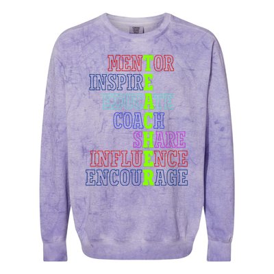 Teacher Definition Inspirational Colorblast Crewneck Sweatshirt