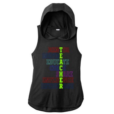 Teacher Definition Inspirational Ladies PosiCharge Tri-Blend Wicking Draft Hoodie Tank