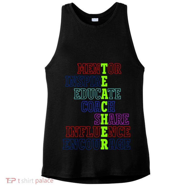 Teacher Definition Inspirational Ladies PosiCharge Tri-Blend Wicking Tank