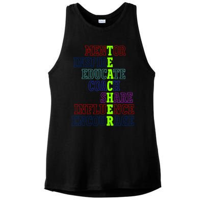 Teacher Definition Inspirational Ladies PosiCharge Tri-Blend Wicking Tank