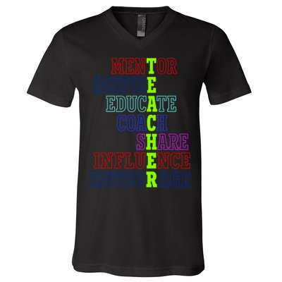 Teacher Definition Inspirational V-Neck T-Shirt