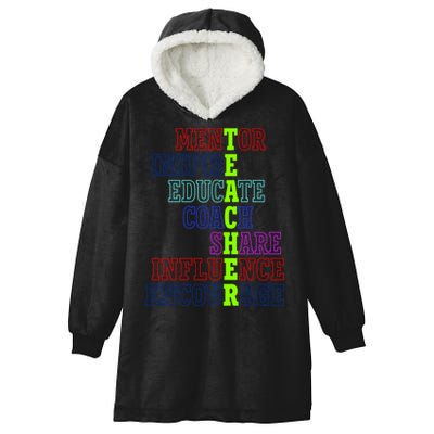 Teacher Definition Inspirational Hooded Wearable Blanket