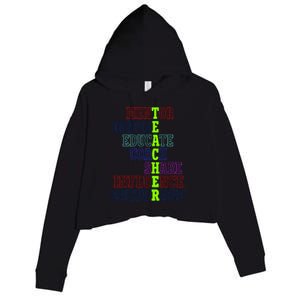 Teacher Definition Inspirational Crop Fleece Hoodie