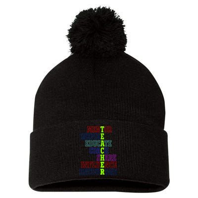 Teacher Definition Inspirational Pom Pom 12in Knit Beanie