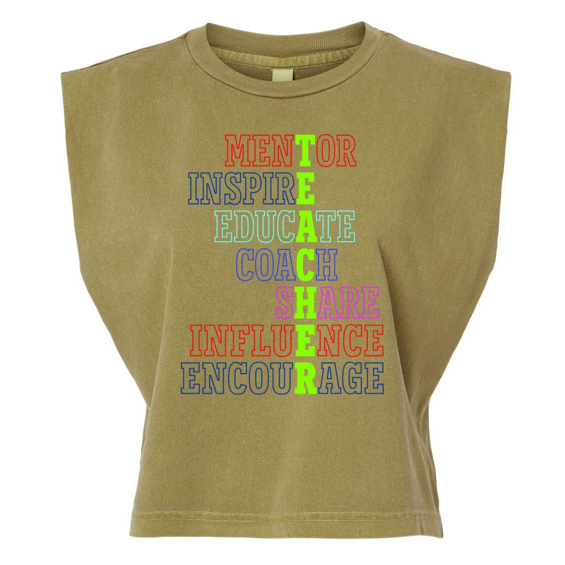 Teacher Definition Inspirational Garment-Dyed Women's Muscle Tee
