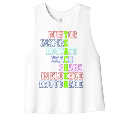 Teacher Definition Inspirational Women's Racerback Cropped Tank