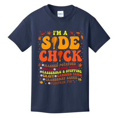 Thanksgiving Day IM A Side Chick Funny Turkey Leg Autumn Kids T-Shirt