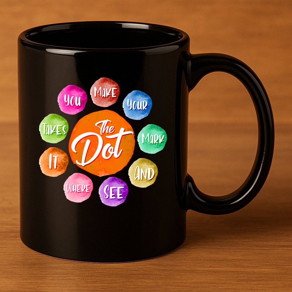 The DOT International Dot Day 11oz C Handle Ceramic Mug
