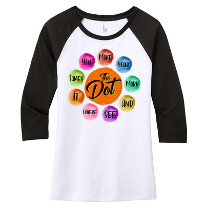 The DOT International Dot Day Women's Tri-Blend 3/4-Sleeve Raglan Shirt