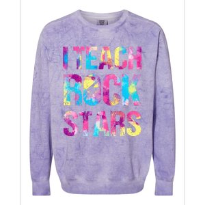 tie dye I Teach Rockstars Funny Music Teacher Colorblast Crewneck Sweatshirt