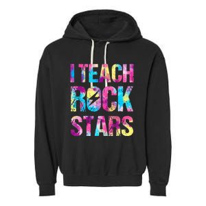 tie dye I Teach Rockstars Funny Music Teacher Garment-Dyed Fleece Hoodie