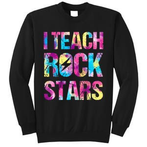 tie dye I Teach Rockstars Funny Music Teacher Sweatshirt