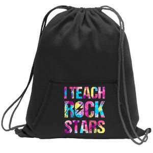 tie dye I Teach Rockstars Funny Music Teacher Sweatshirt Cinch Pack Bag