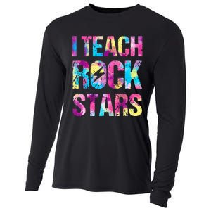 tie dye I Teach Rockstars Funny Music Teacher Cooling Performance Long Sleeve Crew