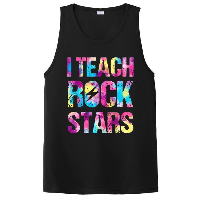 tie dye I Teach Rockstars Funny Music Teacher PosiCharge Competitor Tank