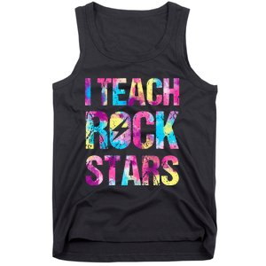 tie dye I Teach Rockstars Funny Music Teacher Tank Top